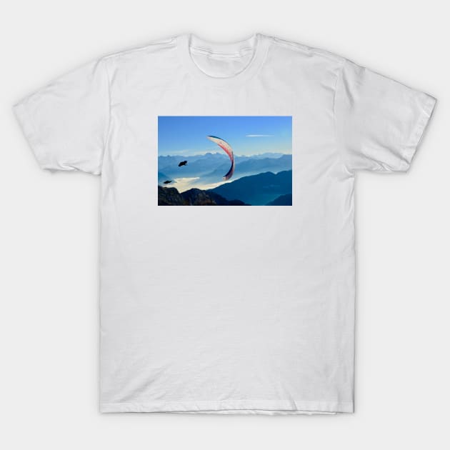 Paraglider / Swiss Artwork Photography T-Shirt by RaphaelWolf